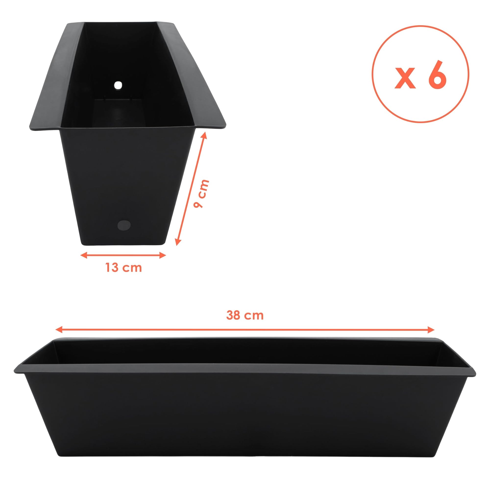 Spetebo – Insert pour bac à Plantes pour Palette européenne – Lot de 6 – Plastique Anthracite – Jardinière/Bac de Balcon/Bac à Plantes