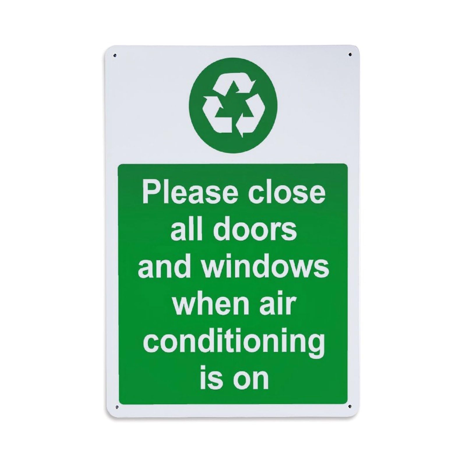 Jdyaojiesheng Vintage Green Sign With Recycling Symbol Tin Sign Retro Metal Wall Decor Metal Poster, Home Bar Garage Farmhouse Cafe Wall Art Decoration 8X12inches