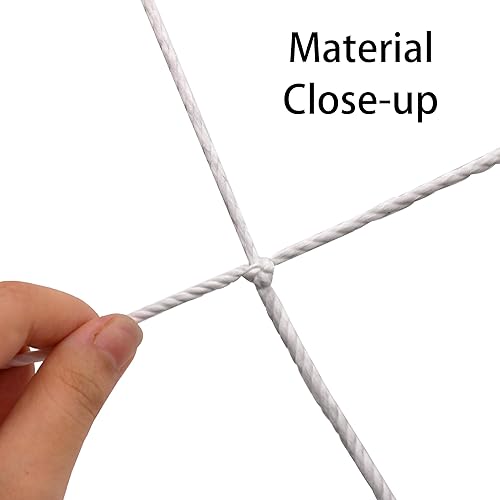 Miniatura 6 de Juego de 2 redes de fútbol de repuesto de 6 x 4 pulgadas, redes de fútbol de polipropileno resistente para patio trasero, red de portería juvenil