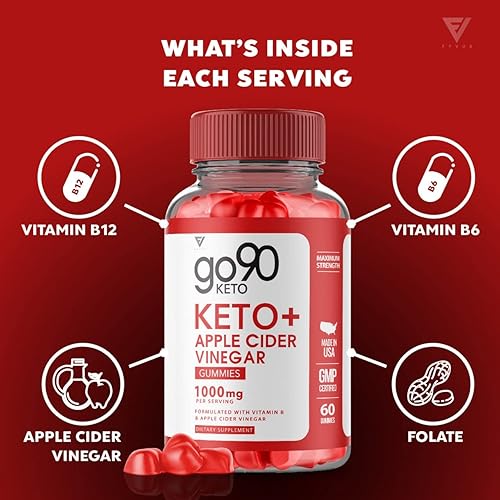 Miniatura 2 de Gomitas Go90 Keto ACV Go90, Go 90 Keto ACV fabricadas en Estados Unidos, vinagre de sidra de manzana, pérdida de peso avanzada de 525 MG, Go90 Keto