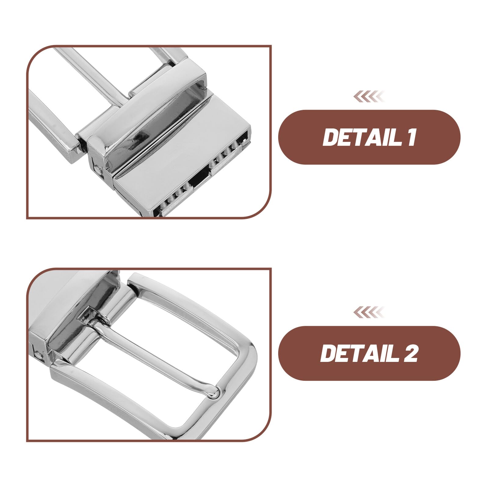 Single Prong Reversible Belt Buckle Clip Zinc Alloy Adjustable Men's Waistband Fastener for Wide Belts Classic Business And Casual Style
