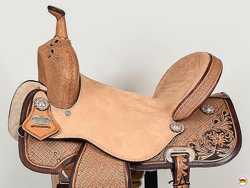 Miniatura 3 de HILASON Flex Tree Western Horse Saddle in American Leather Barrel Trail