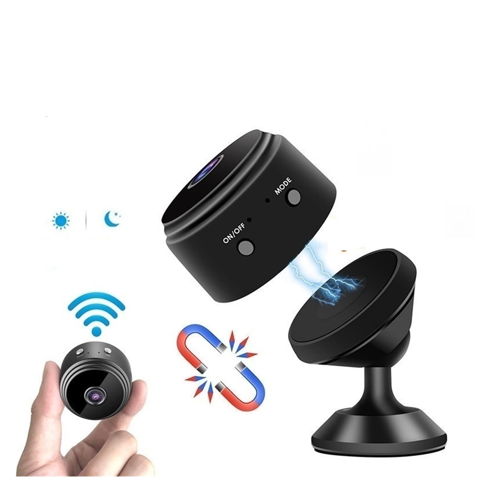 A9 Mini cámara WiFi 1080p Versión de Noche Detección de Movimiento Vigilancia P2p Videocámara Video Video Grabador de Voz Grabadora de Video(32g Card Only)