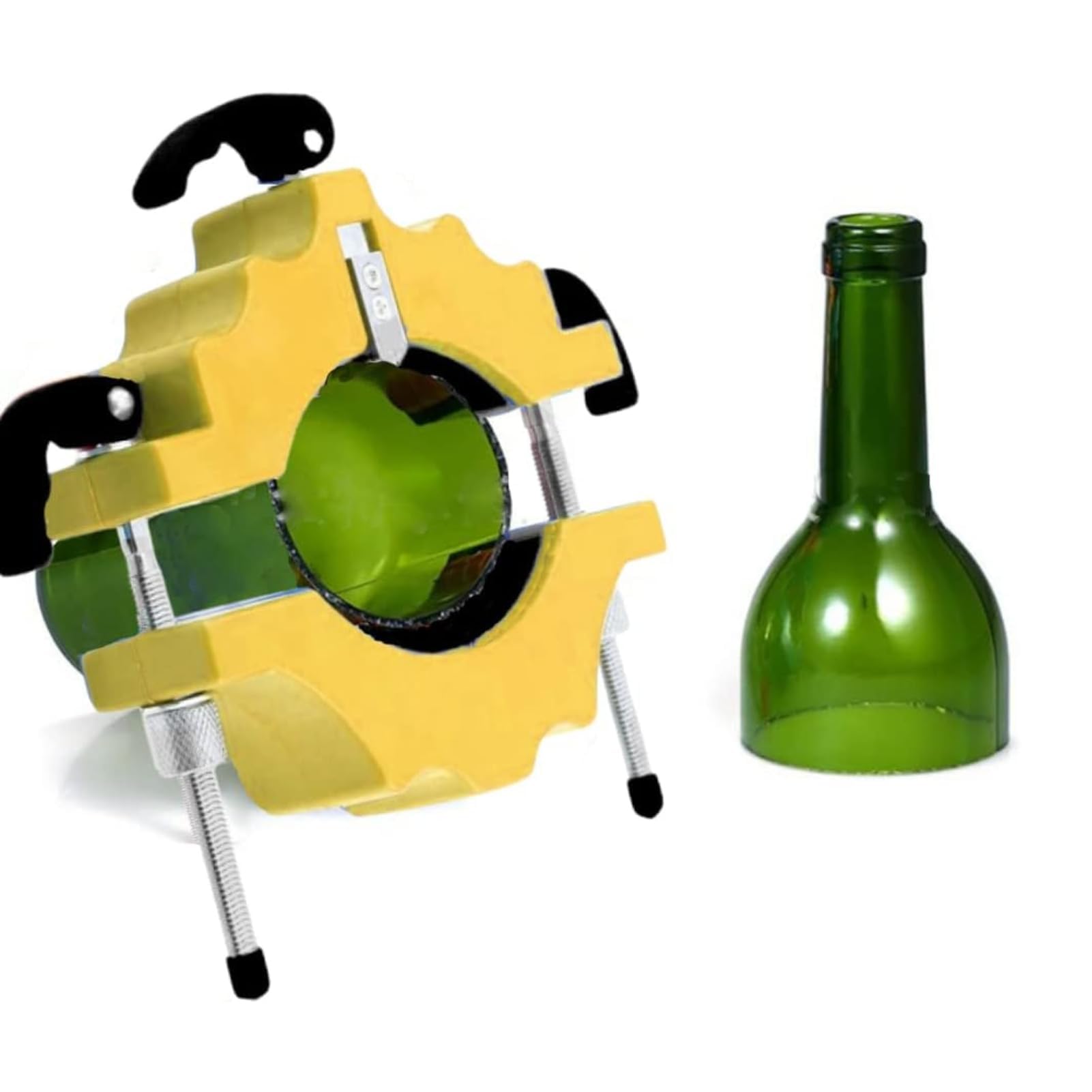 Cocoarm Tagliabicchieri per bottiglie di vetro, birra, vino, bottiglia di vino, utensile taglio Craft Making (giallo)