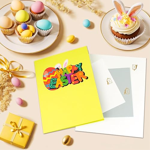 Miniatura 5 de Tarjetas emergentes de Pascua de Animal Garden, tarjeta de feliz Pascua, tarjeta de conejo de Pascua, tarjeta de felicitación de Pascua, tarjetas de