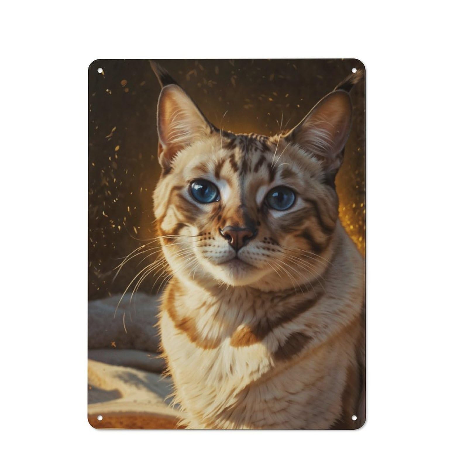Bengal Cat Portrait Industrial-style Tin Sign 40x30cm for Café Or Home Bar, for Cooler-month Interiors with Industrial Character