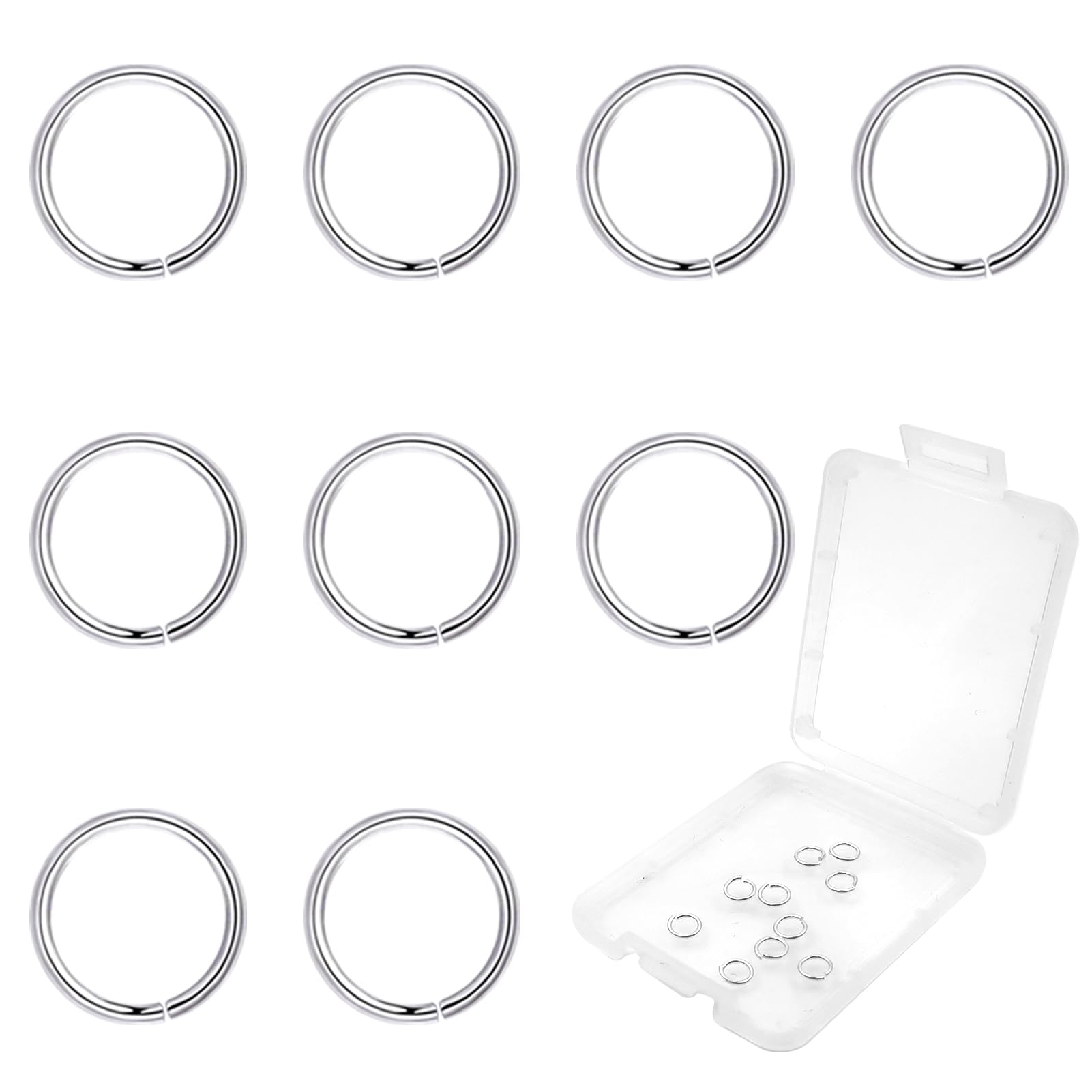 TOAOB 10 pcs 925 Sterling Silver 5 mm Open Jump Rings Silver O Rings Connector Split Open Rings for DIY Craft Necklaces Bracelet Pendant Keychains Jewelry Making