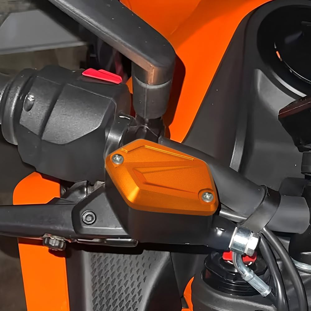 Modeer Compatibile con DUKE 125 2024 | DUKE 390 2024 serbatoio liquido freno CNC cilindro tappo serbatoio freno principale 125 duke 390 accessori (arancione)
