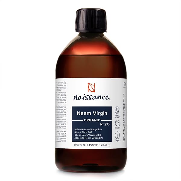 Naissance Organiczny Olejek Neem z Miodli Indyjskiej (nr 235) – 450ml – Naturalny Olej do Pielęgnacji Skóry, Włosow, oraz Pielęgnacji Roślin Doniczkowych