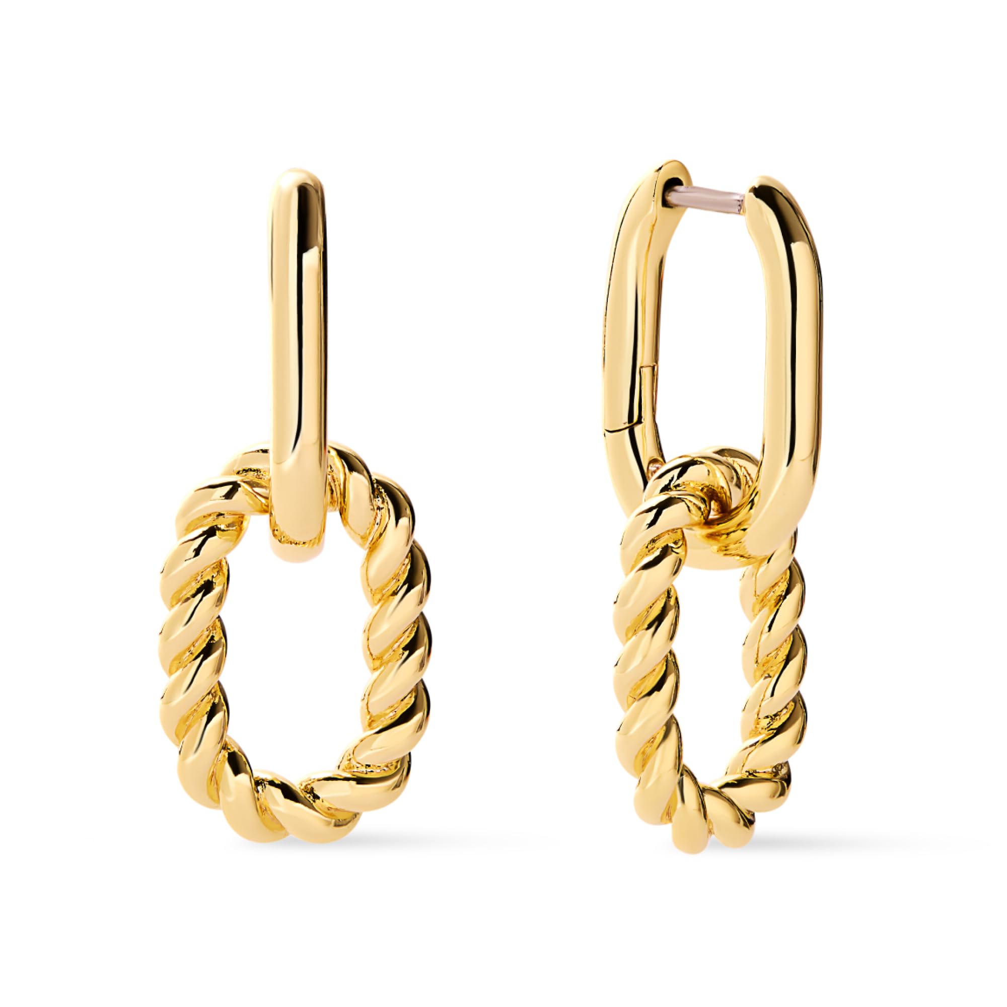 Double Hoop Earring - Ash Small & Mini Double Gold Earrings for Women - Hypoallergenic, Water-Resistant & Tarnish-Free - 14K Gold Plated, Silver & Two-Tone Hoop Womens Earrings Trendy