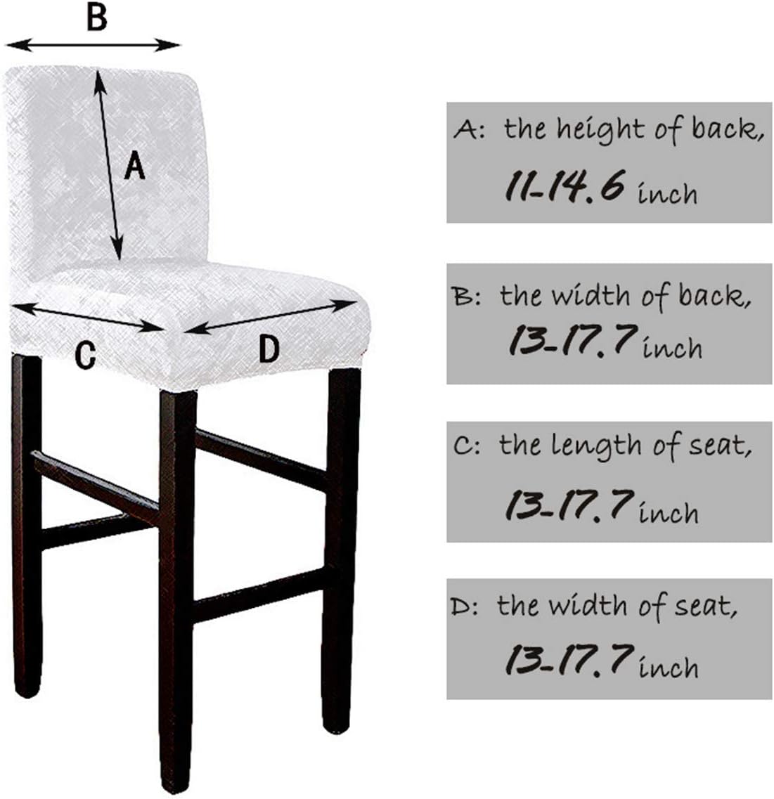 Dining Chair Cover, Bar Stool Chair Covers, Barstool Slipcovers, Stretch Removable Chair Covers Set of 2 (Gold)