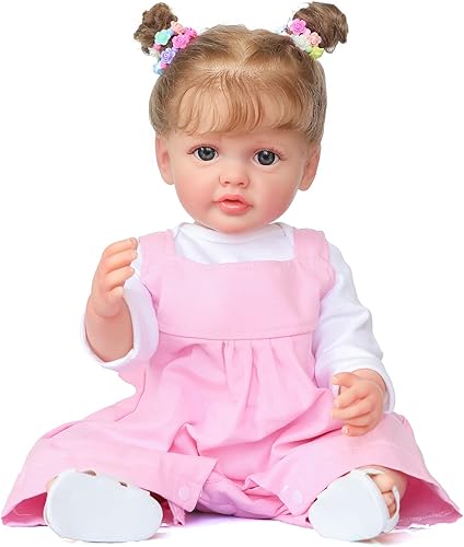 Miniatura 5 de RXDOLL Muñecas realistas Reborn de silicona de cuerpo completo para niña de 22 pulgadas, muñecas de bebé lavables que se ven reales y realistas con