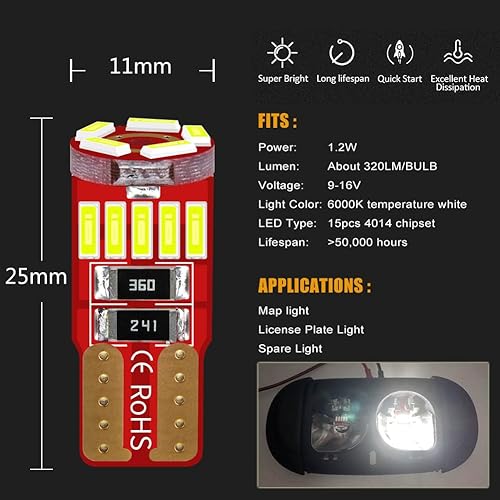 Miniatura 4 de Kit de iluminación LED interior de lujo para Jeep Wrangler 2007-2017 (9 bombillas 6000 K)