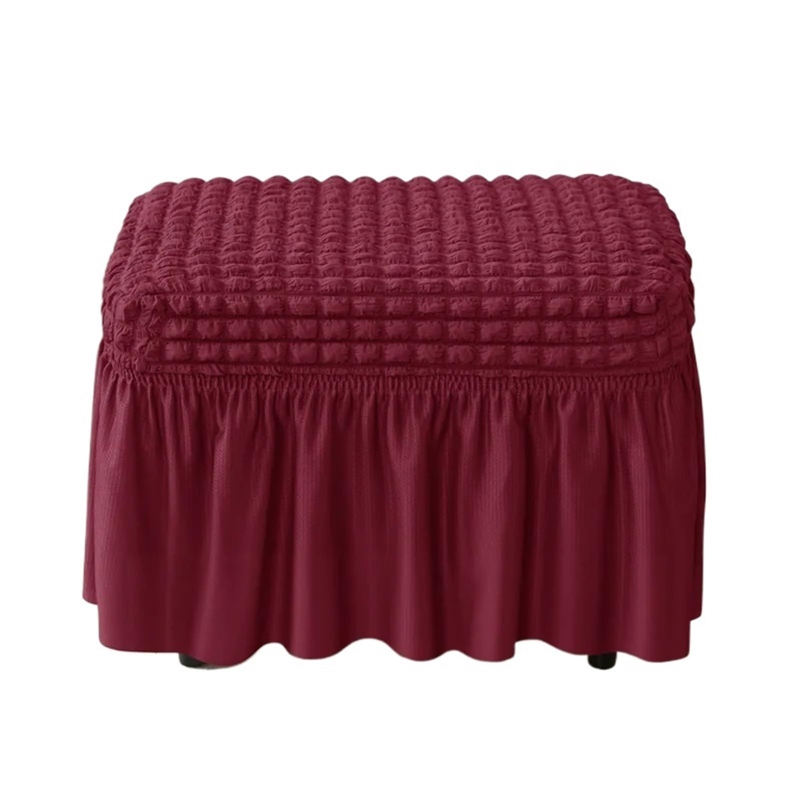 YXINAER Foot Stool Cover Stretch Ottoman Cover for Footstool Skirt, Elastic Furniture Protector(B5 Footstool Cover)