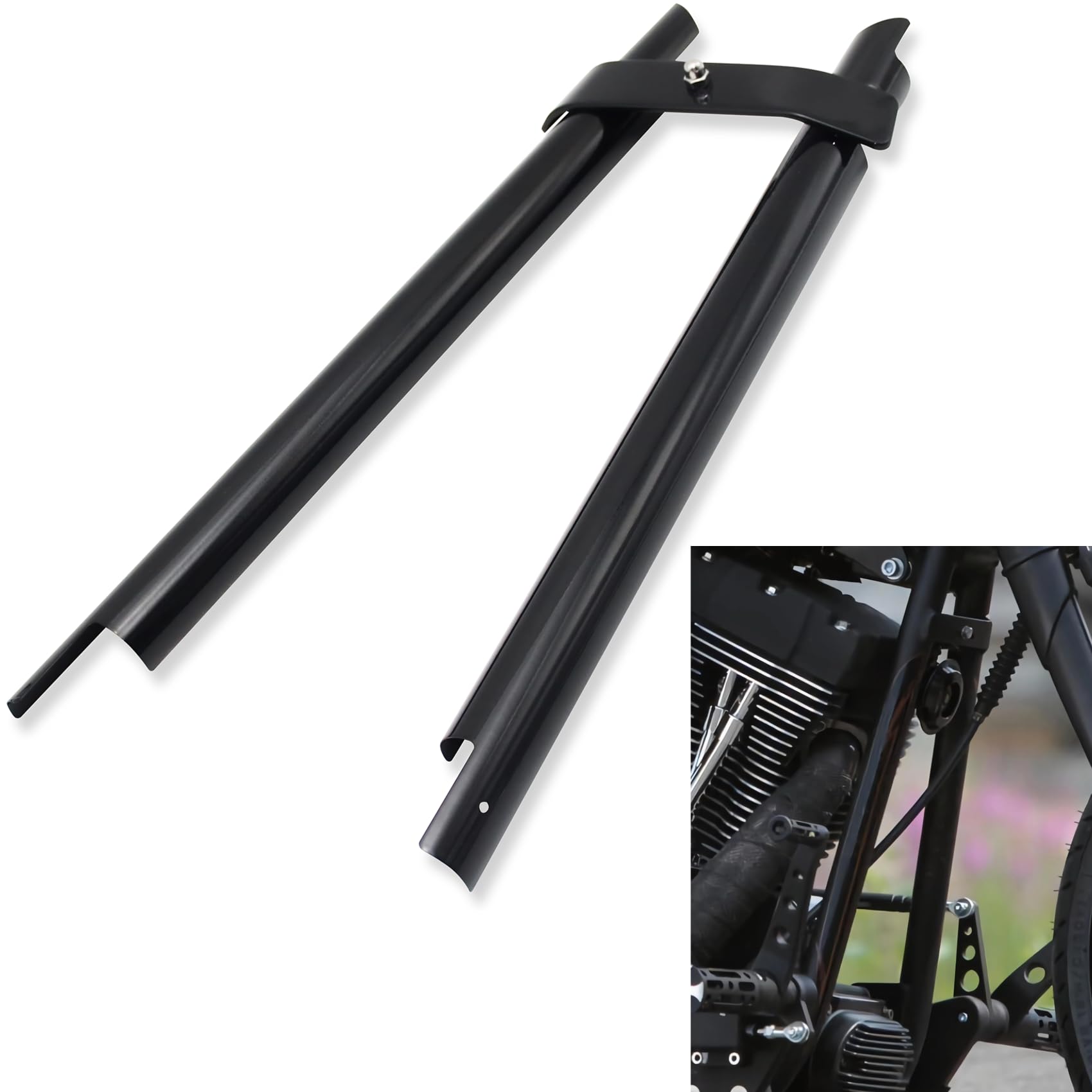 2000-2017 Front Frame Down Tube Covers for Harley Softail Fat Boy Heritage Deluxe Springer Slim Twin Cam Convertible Night Train Breakout Cross Bones Standard Custom CVO FLSTF FLSTN FLST