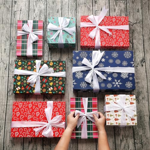 NUJOVI-13-Piece-Christmas-Gift-Boxes-with-Lids-Beautiful-Assorted-Boxes-for-Wrapping-Gifts-with-4-inch-Deep-Robe-Boxes-and-8x8x4-Gift-Box-Gift-Boxes-for-Presents-Shirt-Robe-Lingerie-etc