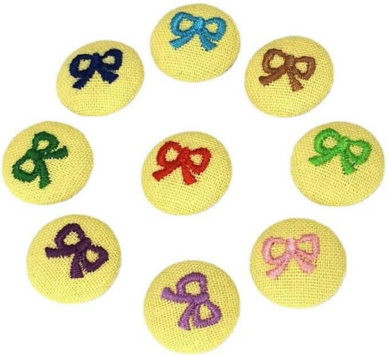 12 pièces 20 MM boutons ronds brodés roses faits à la main recouverts de tissu boutons en velours avec boutons à tige en métal pour l'artisanat de vêtements-café cerise-12 pièces
