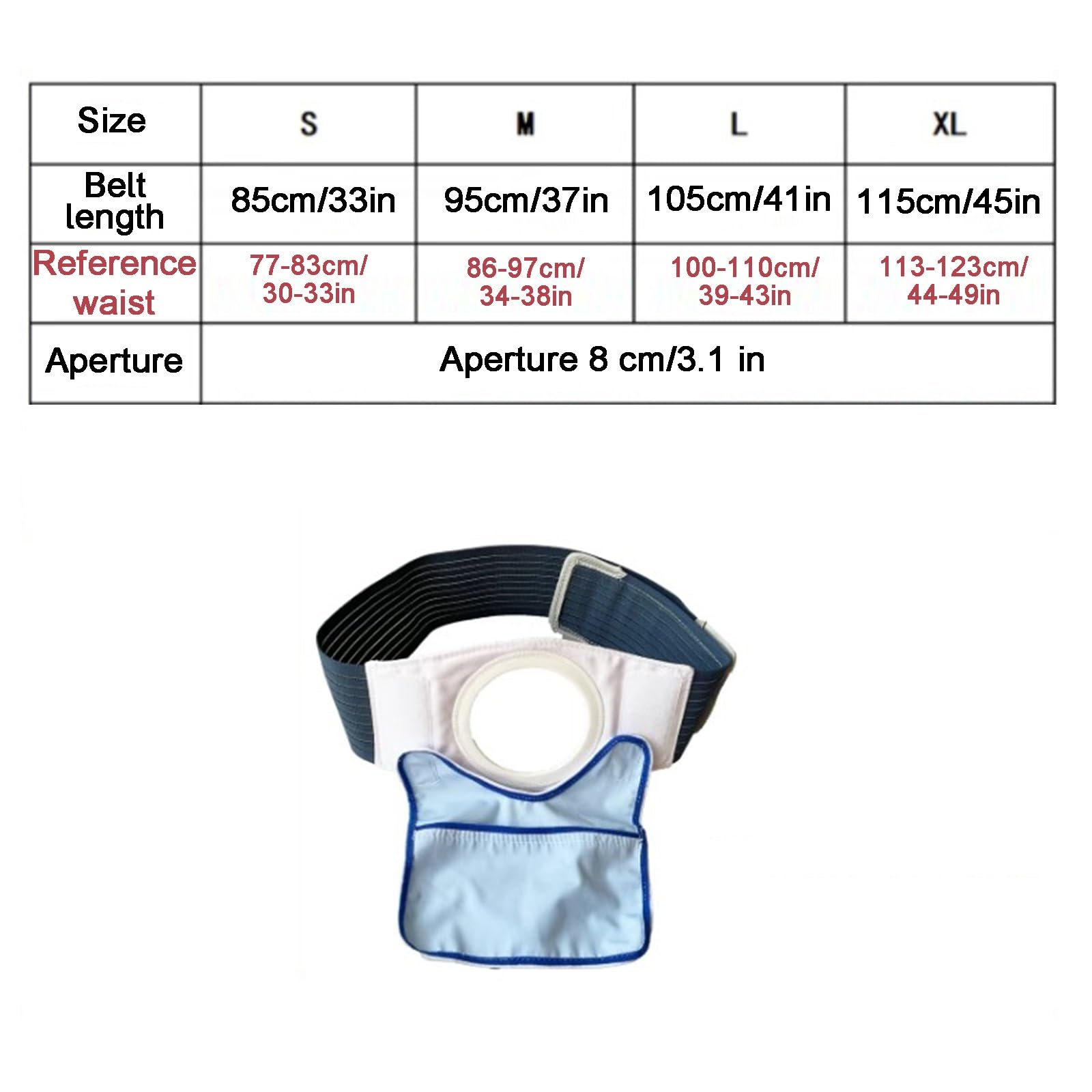 Fascia Elastica Addominale, Fascia Addominale Post Operatoria, con Sacca di Supporto e Copertura Protettiva, Regolabile e Rimovibile, per Il Fissaggio della Sacca per Stomia(XL)