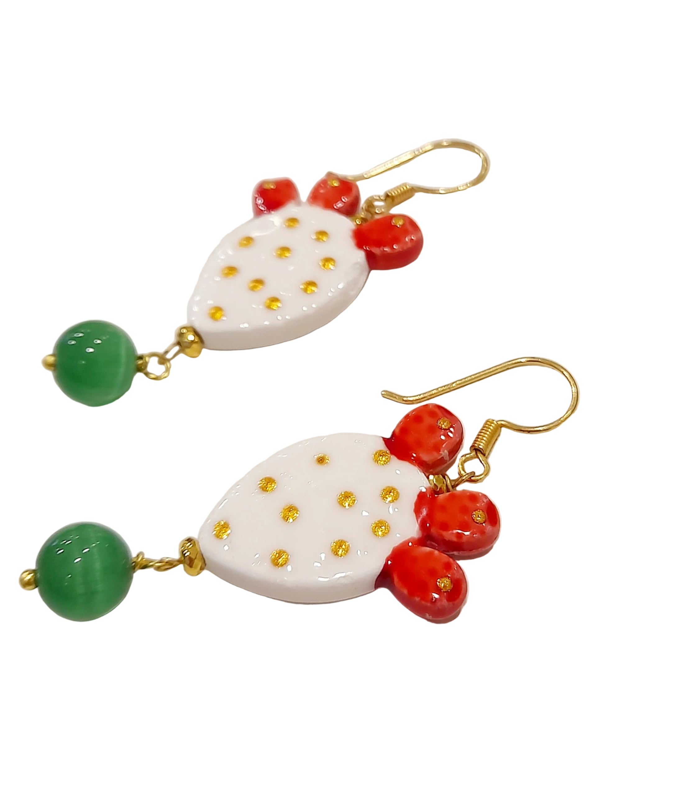 Orecchini Fico d'India in Ceramica di Caltagirone
