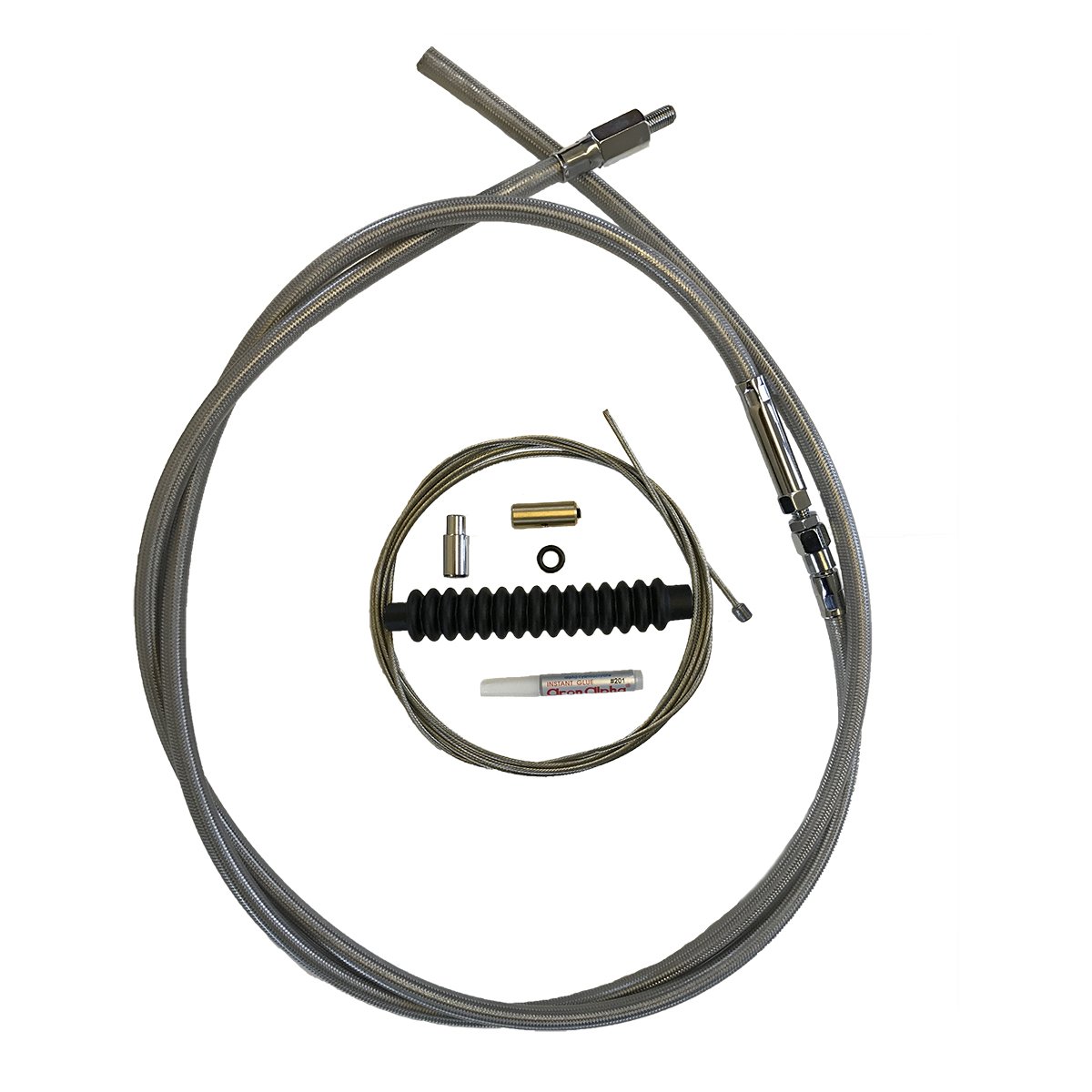 VENHILL U01-1-202 H-D Twin Cam V-Twin Motorcycle Braided Clutch Cable Kit