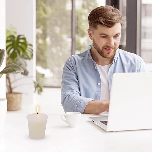 Miniatura 6 de Juego de 12 velas votivas de color marfil sin perfume pequeñas votivas de color blanco roto para piezas de mesa, bodas, fiestas, hogar, 12 x 2.0