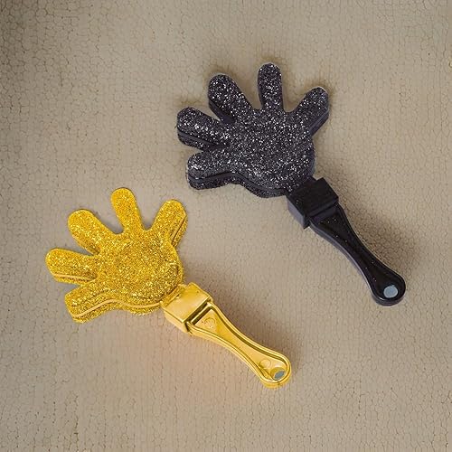 Miniatura 3 de Paquete de 12 palas de plástico con purpurina de color negro, plateado y dorado, 7 pulgadas (paquete de 12), regalos de fiesta ideales para