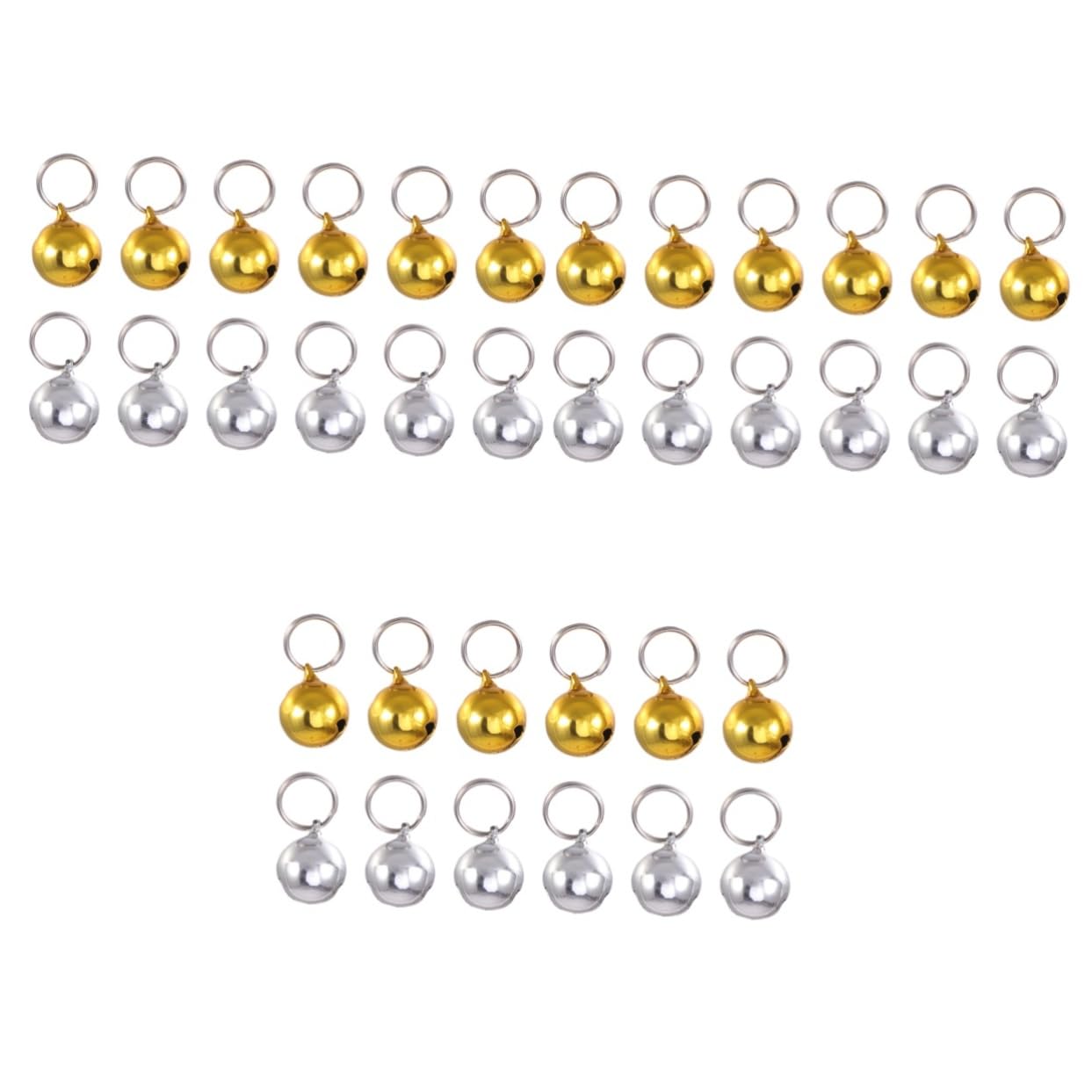 36 pcs Accessories Pet Crafts Party Loose Puppy Golden+silver Collar Christmas Small Large Cat Dog, 18mmx3pcs, Metal Faux Leather, Metal No Gemstone