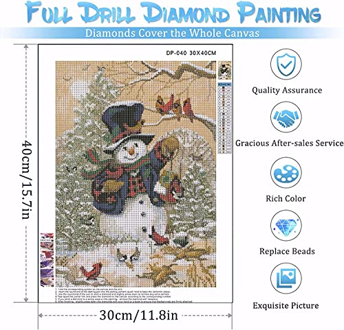 Image of Street27 Christmas Diamond Art Painting Kits for Adults - Snowman Round Full Drill Diamond Dots Paintings for Beginners, 5D Paint with Diamonds Pictures Gem Art Painting Kits DIY Adult Crafts Kits 12x16inch (Christmas Snowman)