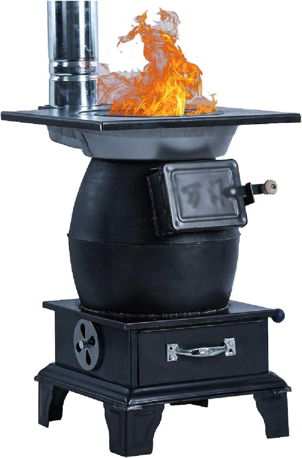DDSS Indoor Wood-Burning Heating Stove, Thickened Cast Iron Rural Heating Stove, Smokeless Cooker, Energy Power Saving.