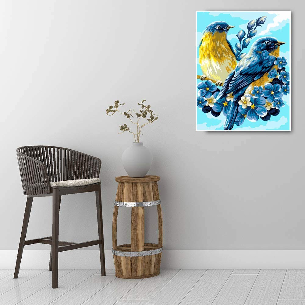 Pittura Con I Numeri Per Bambini E Adulti - Kit 40x50 Cm Con Tela, Colori E Pennelli - Motivo Lupo - Hiolife