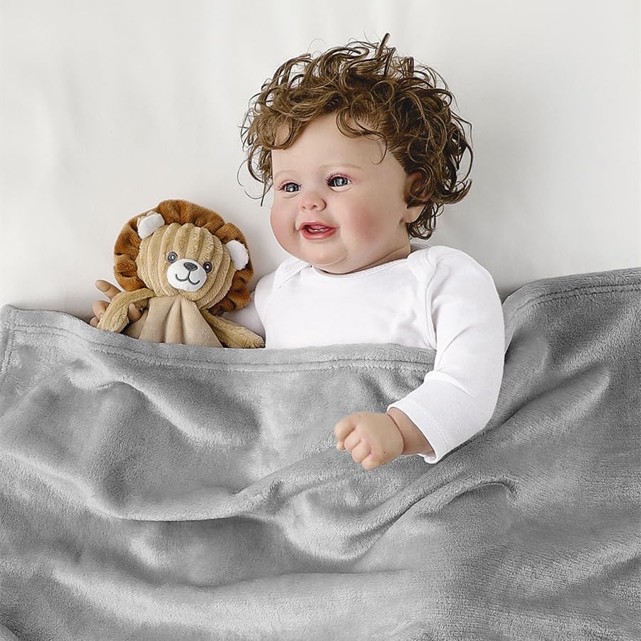 Image of CREVENT Cozy Plush Baby Security Blanket, Loveys for Baby Girls and Boys, Birthday (Dog + Lion)