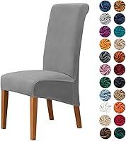 Vista 11 de Lukery Juego de 2 fundas elásticas para sillas de cocina de terciopelo grueso, fundas protectoras lavables para sillas de comedor, restaurantes