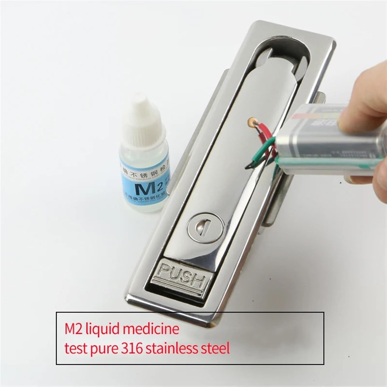 MS712 Plane Lock 316 Stainless Steel Ms713 with Hanging Optical Cable Junction Box Communication Cabinet Lock Lithium Battery 1Pcs(MS713 Without Hook)