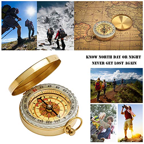 Qi Mei Camping Survival Compass Metal Pocket Compass Kids Compass for Hiking Camping Hunting Outdoor Military Navigation Tool（1pcs） - Thumbnail 7