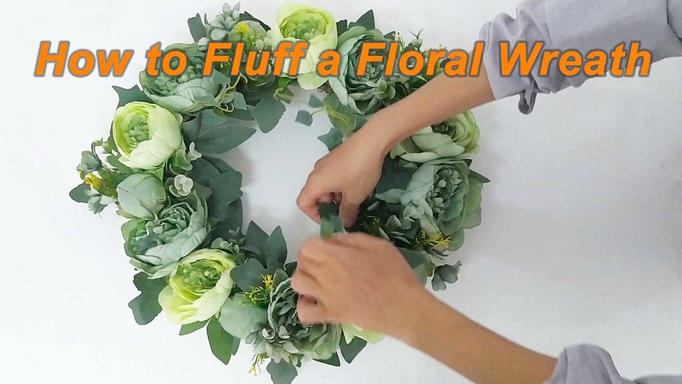 CIR OASES Corona De Primavera De 22 Pulgadas, Corona De Hortensias, image size:1333x750