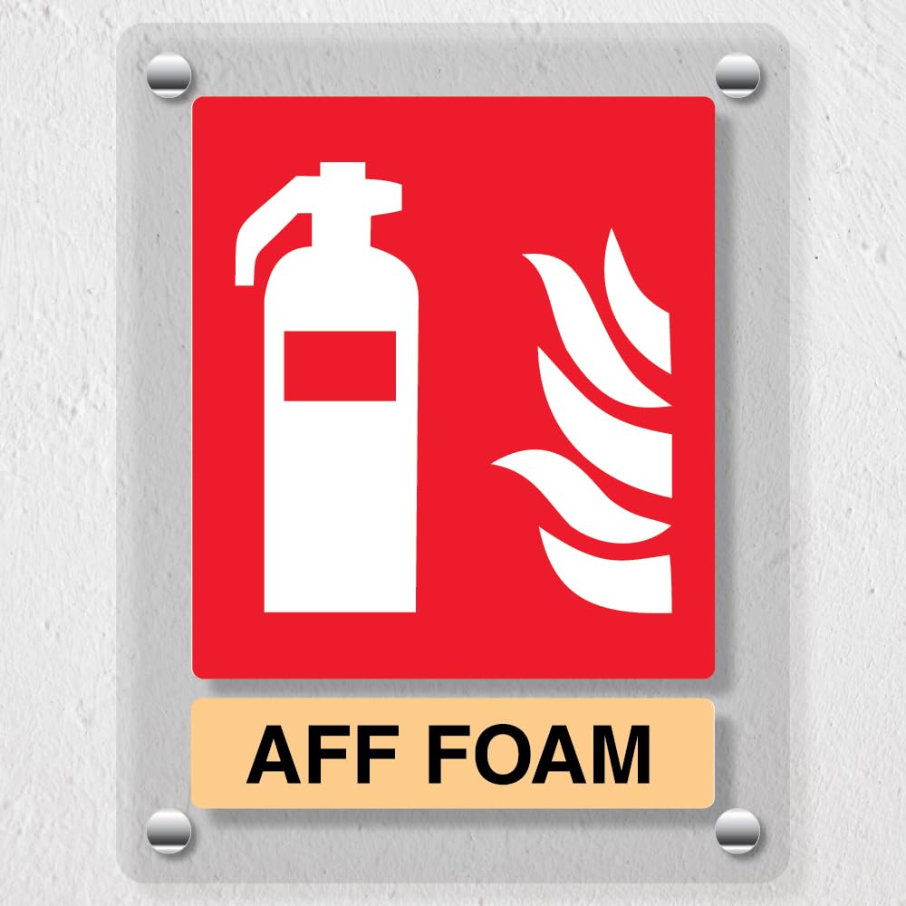 V Safety General AFF Foam Fire Extinguisher - 200 x 300 mm - Acrylic Perspex Cast Clear Safety Sign