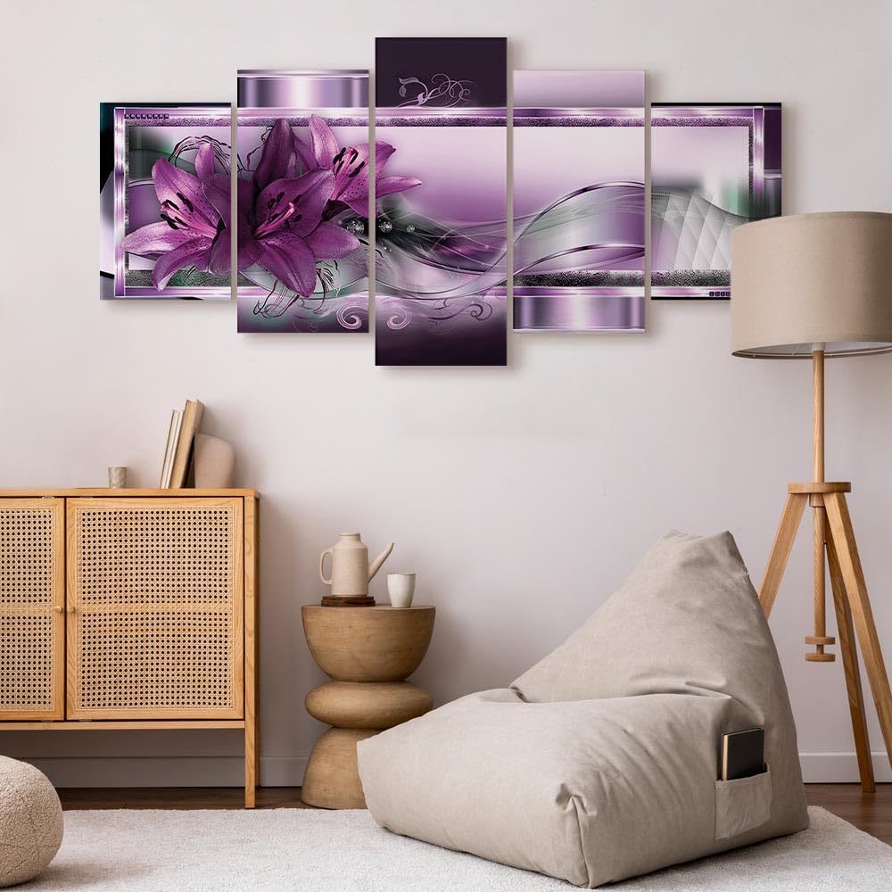 B&D XXL - Quadri Moderni per Soggiorno Grandi, Fiori Astratto, 200x100 cm
