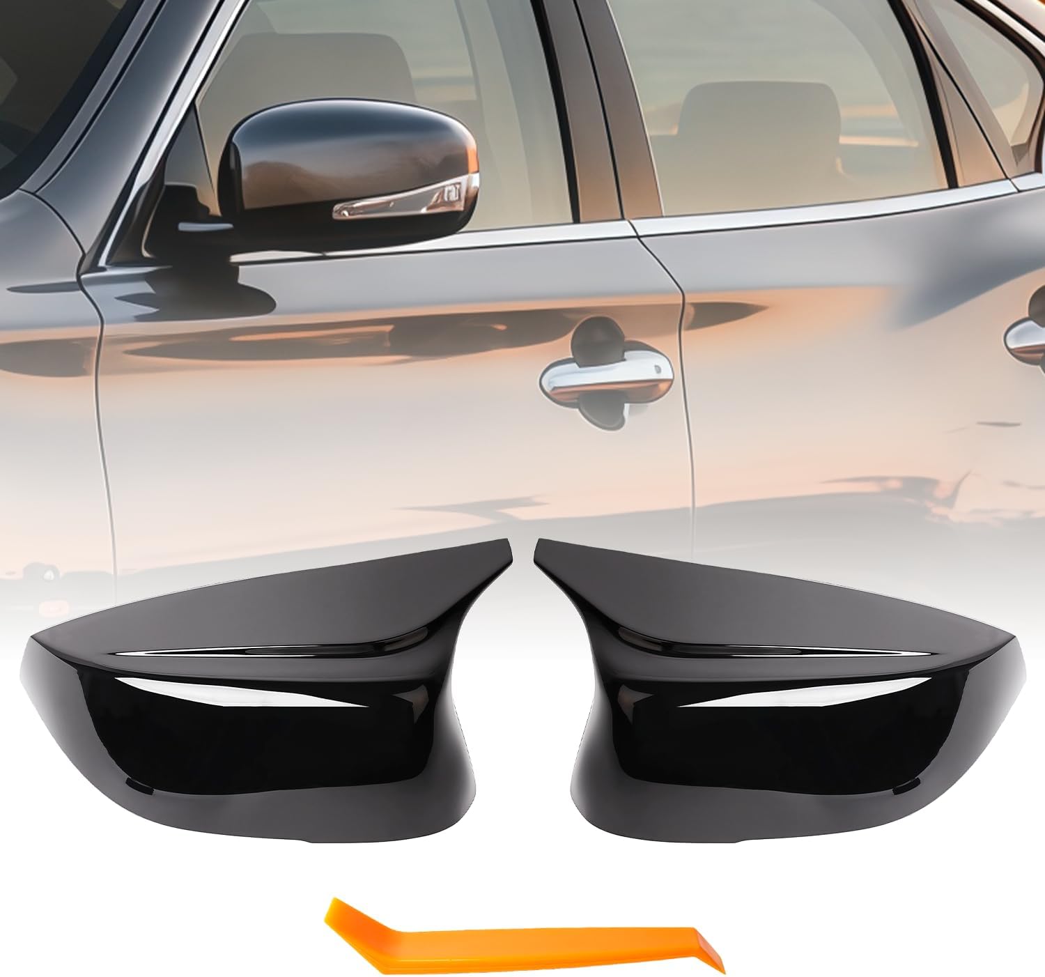 1 Pair Side Mirror Cap Covers Pasennger & Driver Fit For Infiniti Q50 Q60 Q70 Q70L QX30 Accessories Left and Right Door Mirror Covers Replacements 96373-4GA0H Black (Carbon Fiber)