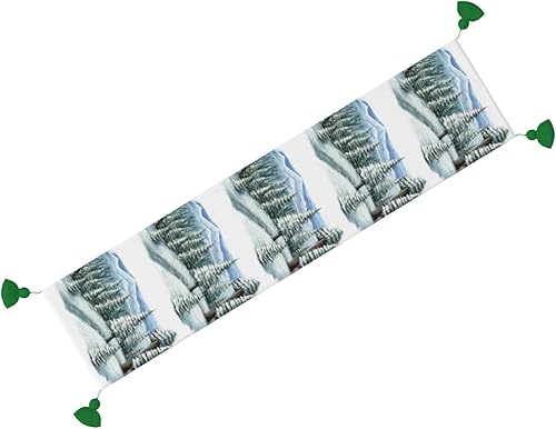 Miniatura 7 de Camino de mesa de Navidad con escena de invierno, decoración de mesa de comedor, decoración de Navidad, decoración de interiores del hogar, caminos