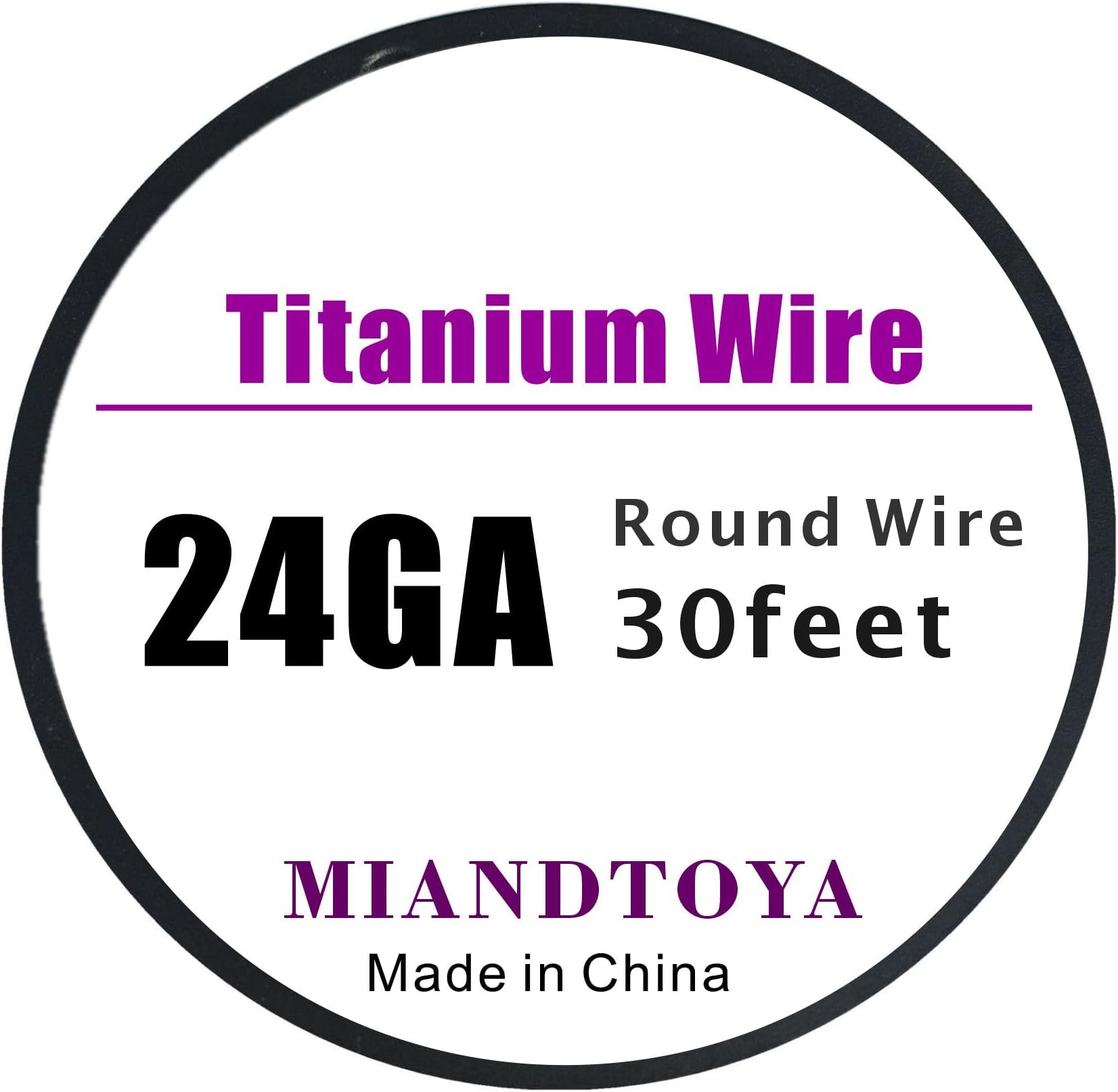 MIANDTOYA Titanium Wire 30feet 24 Gauge Hard 0.5mm for Jewelry Making Arts Crafts Household Use Soldering Wire