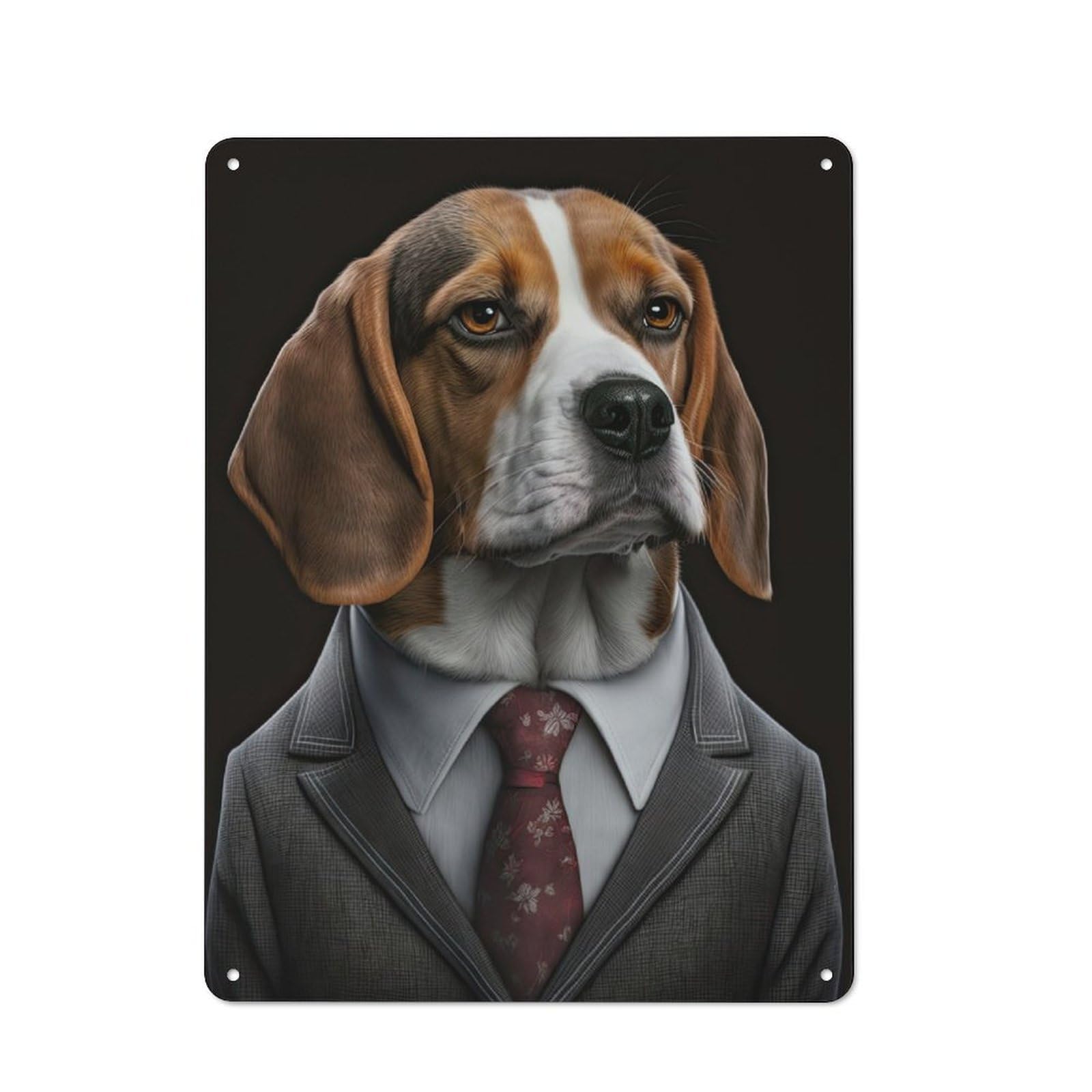 Junmoney Men's Beagle In A Suit Retro Metal Wall Sign 40X30cm With For Pub Or Café, A Housewarming Gift For Hospitality Wall Decor Collectors