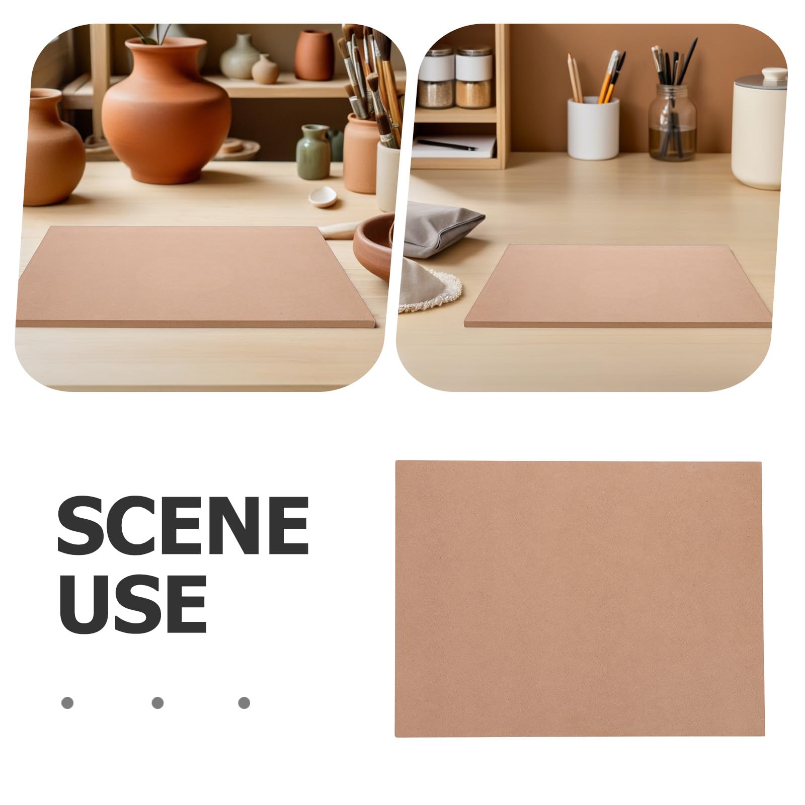 Plateau Carré en Bois 30x40 Cm pour Poterie Planche à Sculpter la Poterie, Outil de Malaxage en Argile Céramique, Base Stable pour Séchage, Surface Lisse Facile à Nettoyer, Léger