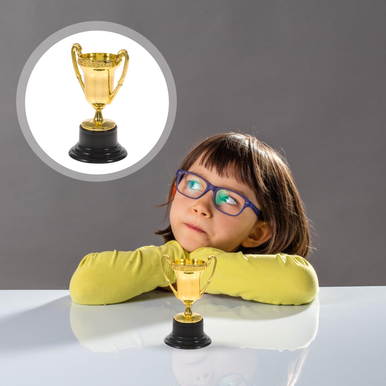 LIFKOME – Lot De 10 Trophées En Plastique Doré, 4,6 X 4,6 X 8,5 Cm – Pour Compétitions, Fêtes, Récompenses Enfants