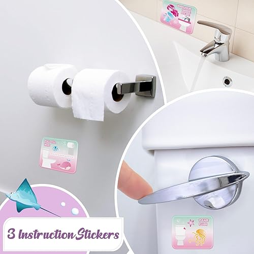 Miniatura 3 de WERNNSAI Tabla de entrenamiento para ir al baño  Tabla de recompensas de entrenamiento de inodoro de sirena con 270 calcomanías de entrenamiento