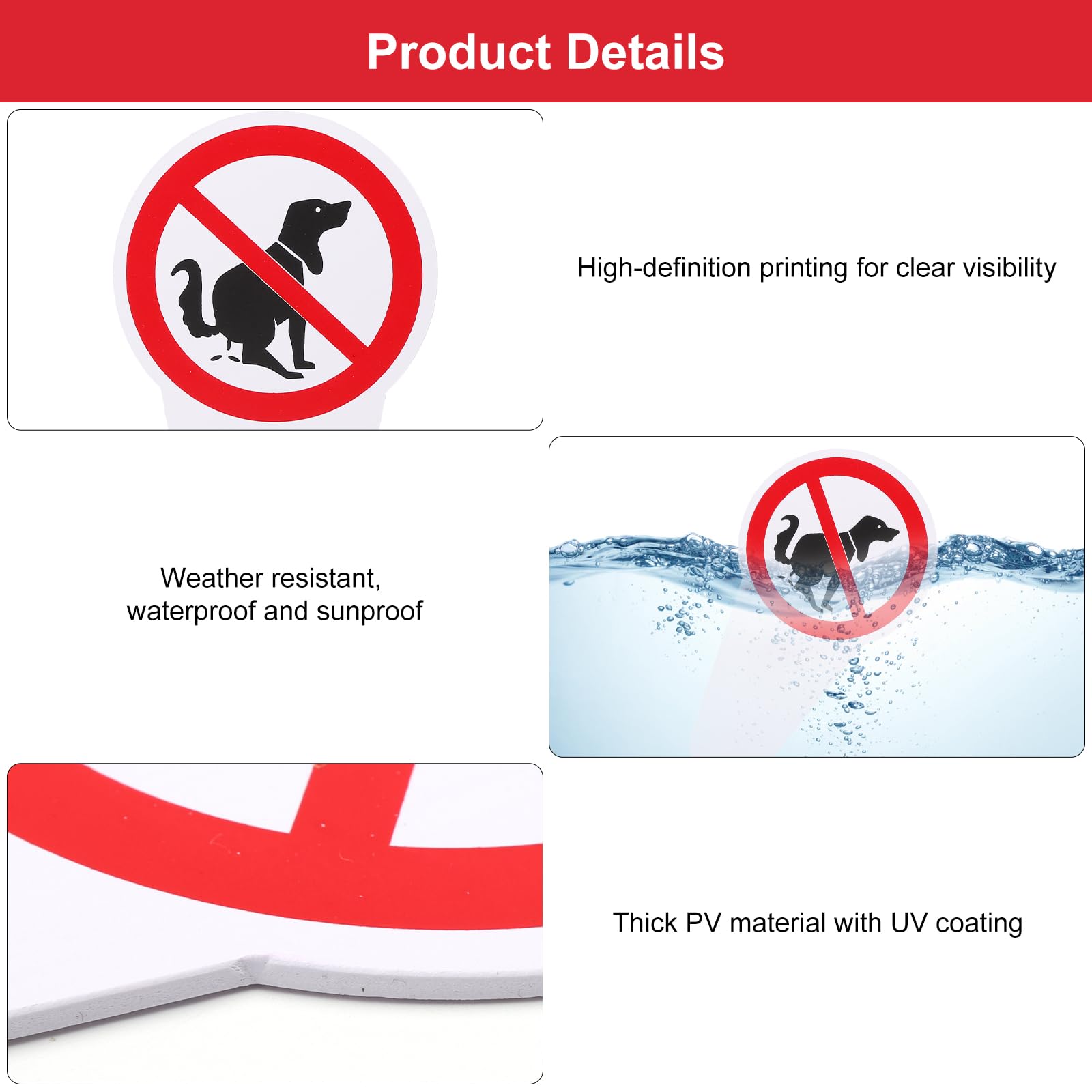 Señal 'Prohibido Hacer Caca Perros' - 2 Unidades, PVC Resistente, 30x15 Cm, Para Jardines Y Entradas