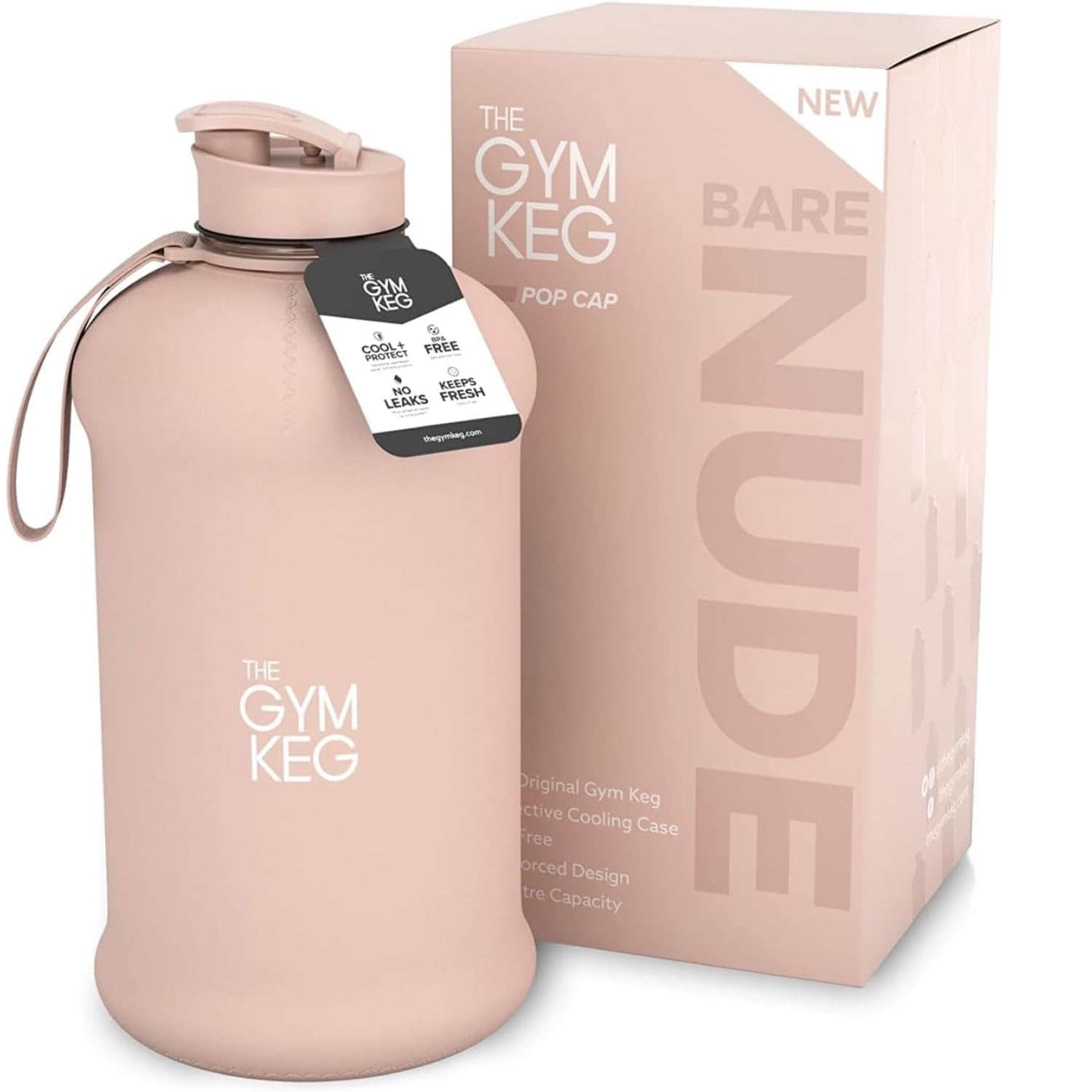 The Gym Keg Borraccia Palestra 2.2L con Custodia e Manico Bottiglia Acqua Borraccia Sportiva Riutilizzabile Fitness Workout Yoga Ecologica Senza BPA