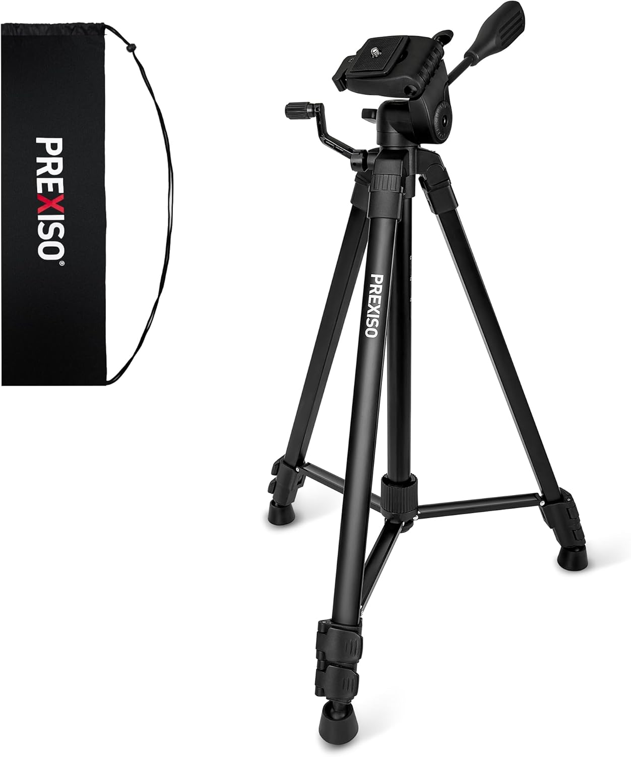PREXISO Professional Laser Level Tripod - 61 Inch Sturdy Aluminum Tripod for Laser Levels, Lightweight Extendable Tripods Stand with Bag, Anti-Slip Feet, Quick Release Plate with 1/4" Thread