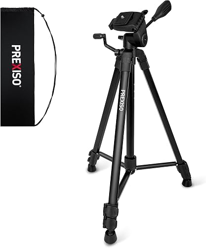 PREXISO Professional Laser Level Tripod - 61 Inch Sturdy Aluminum Tripod for Laser Levels, Lightweight Extendable Tripods Stand with Bag, Anti-Slip Feet, Quick Release Plate with 1/4" Thread
