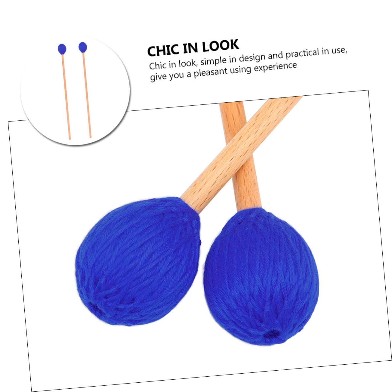 VICASKY 3pares Mallets De Marimba De Fieltro Para Xilófono De Accesorio De Percusión Para Instrumentos