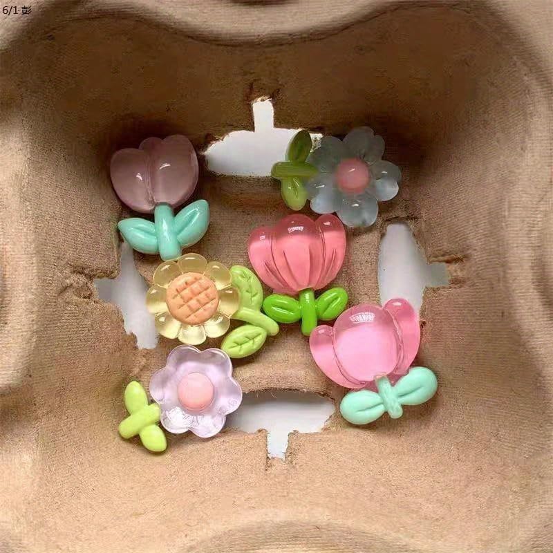 Set 6 imanes decorativos de flores para refrigerador miniatura 5